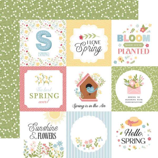 Echo Park in Full Bloom 12X12 4X4 Journaling Cards