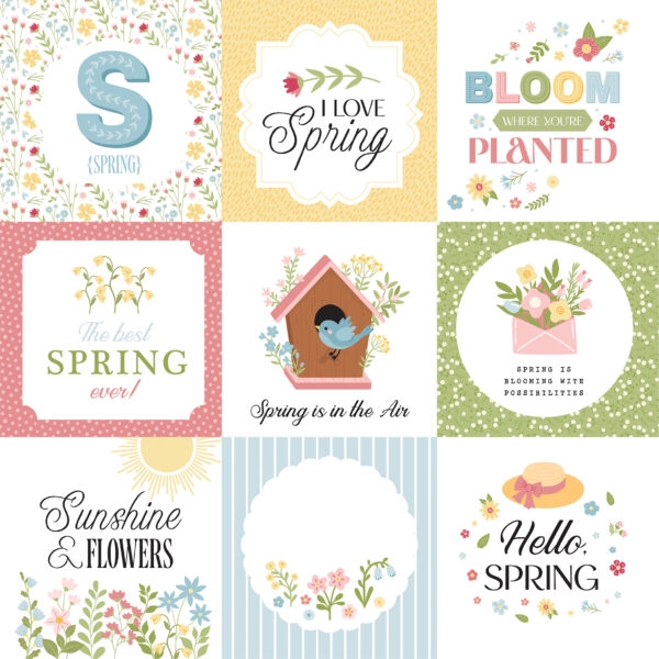 Echo Park in Full Bloom 12X12 4X4 Journaling Cards