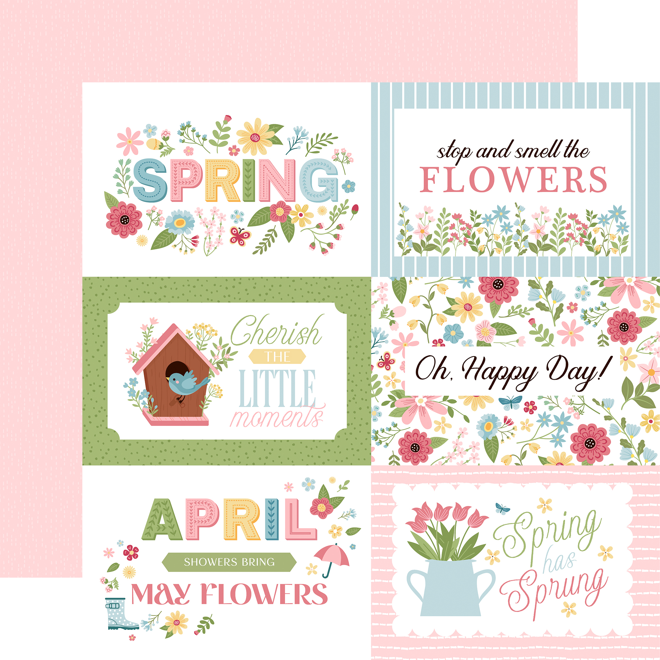Echo Park in Full Bloom 12X12 6X4 Journaling Cards
