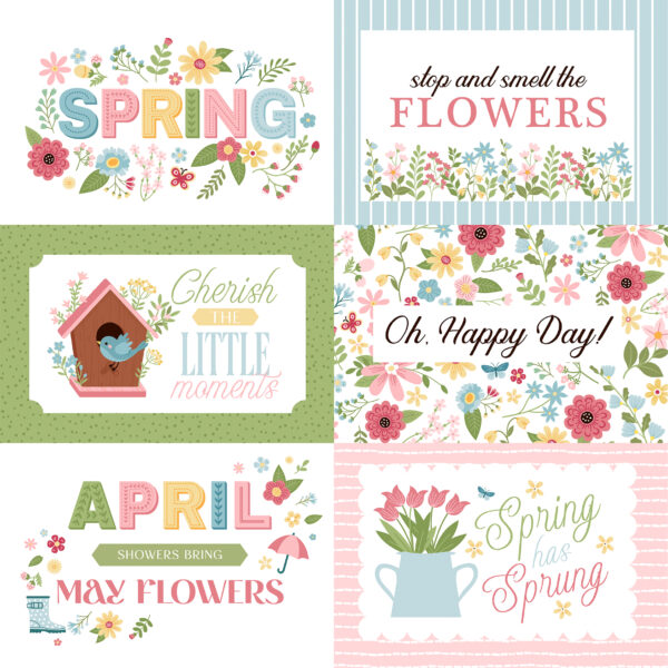 Echo Park in Full Bloom 12X12 6X4 Journaling Cards