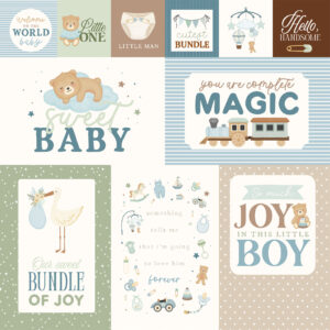 Carta Bella Little Lullbies Baby Boy 12X12 Multi Journaling Cards