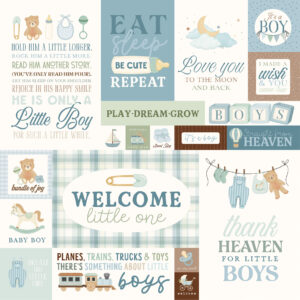 Carta Bella Little Lullbies Baby Boy 12X12 Baby Boy Journaling Cards