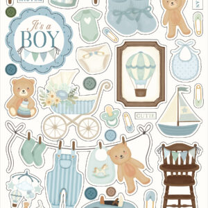 Carta Bella Little Lullabies Baby Boy 6X13 Chipboard Accents