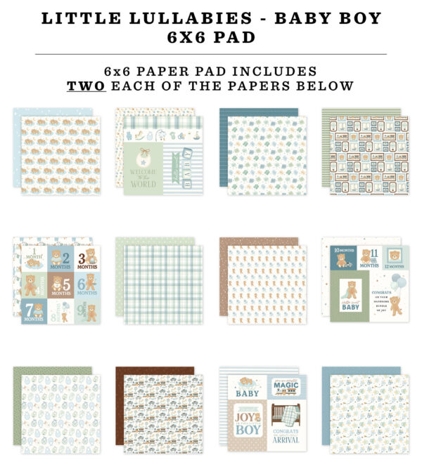 Carta Bella Little Lullabies Baby Boy 6X6 Paper Pad