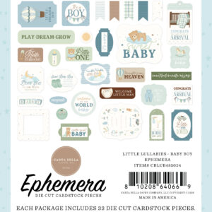 Carta Bella Little Lullabies Baby Boy Ephemera