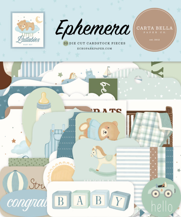 Carta Bella Little Lullabies Baby Boy Ephemera