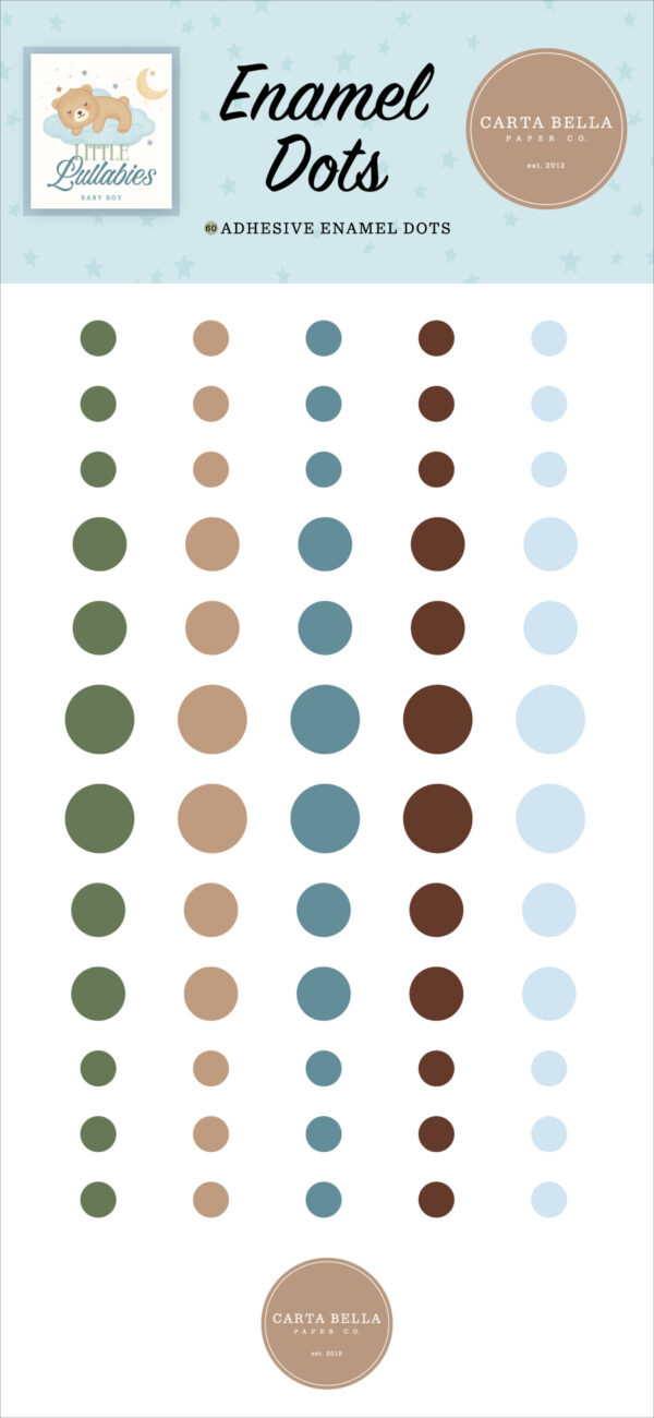 Carta Bella Little Lullabies Baby Boy Enamel Dots Carta Bella Little Lullabies Baby Boy Enamel Dots