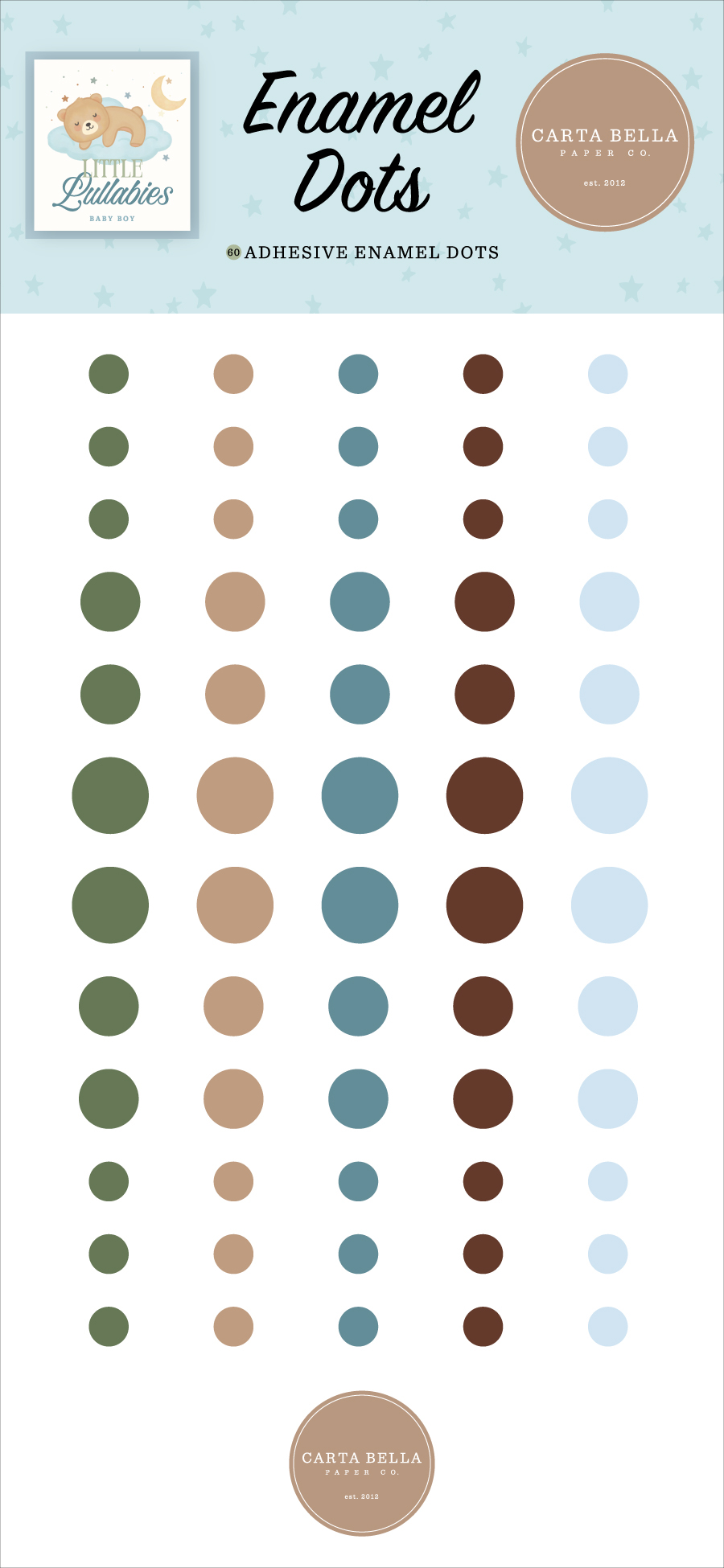 Carta Bella Little Lullabies Baby Boy Enamel Dots