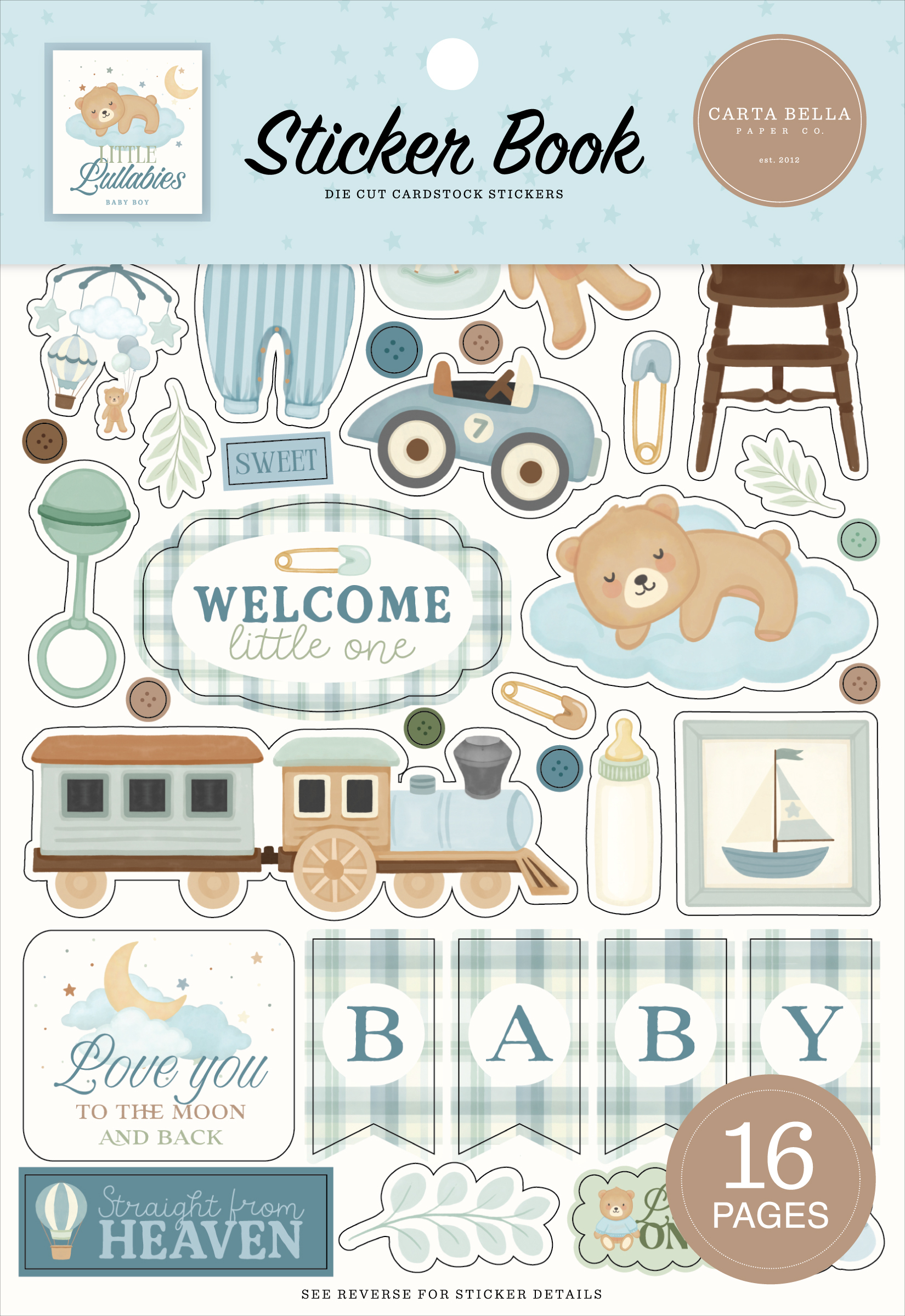 Carta Bella Little Lullabies Baby Boy Sticker Book