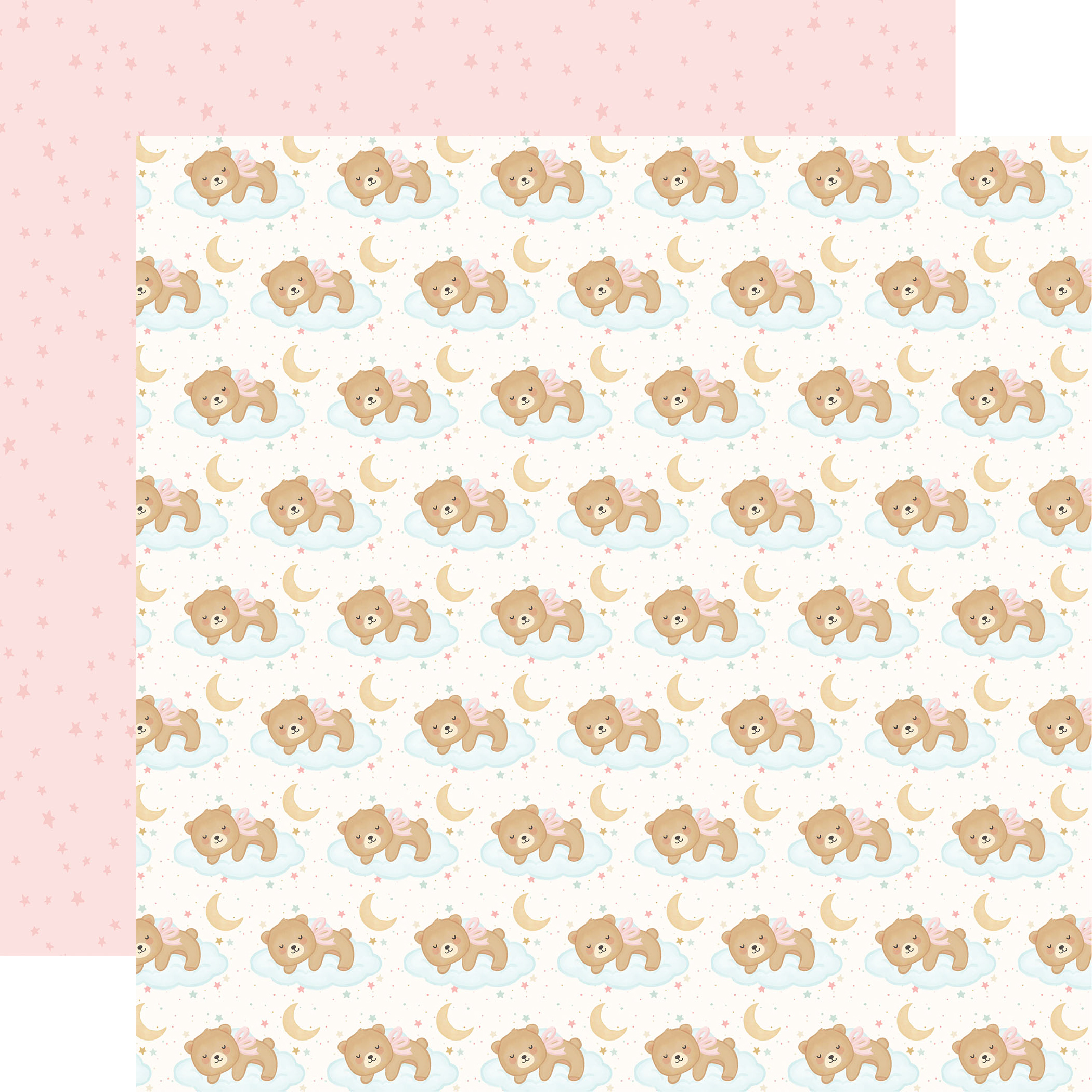 Carta Bella Little Lullbies Baby Girl 12X12 Sleepy Girl Bear