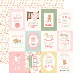 Carta Bella Little Lullbies Baby Girl 12X12 3X4 Journaling Cards