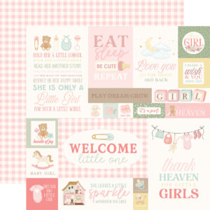 Carta Bella Little Lullbies Baby Girl 12X12 Baby Girl Journaling Cards