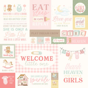 Carta Bella Little Lullbies Baby Girl 12X12 Baby Girl Journaling Cards