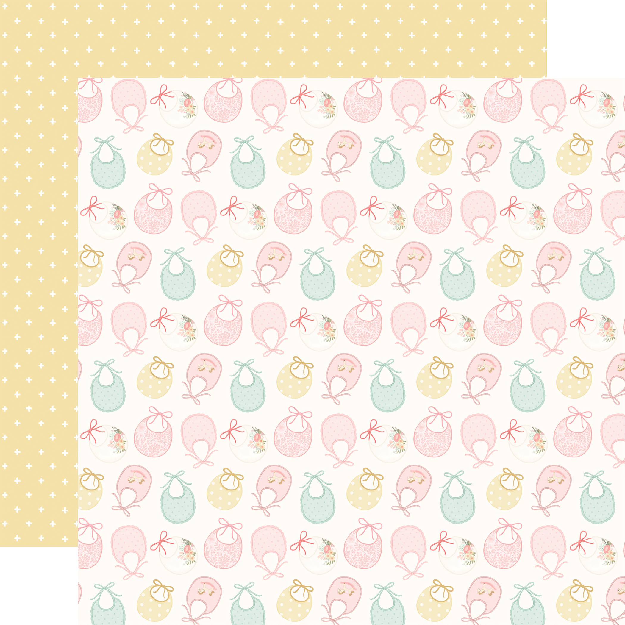 Carta Bella Little Lullbies Baby Girl 12X12 Sweet Girl Bibs