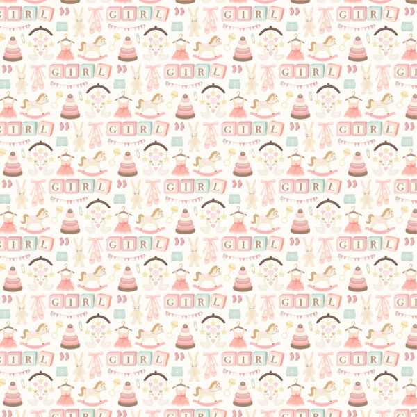 Carta Bella Little Lullbies Baby Girl 12X12 A Little Girl's Toys