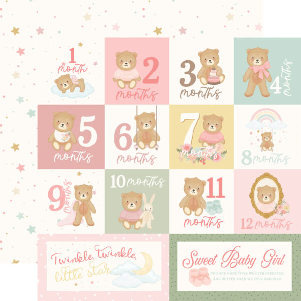 Carta Bella Little Lullbies Baby Girl 12X12 Months Journaling Cards Carta Bella Little Lullbies Baby Girl 12X12 Months Journaling Cards