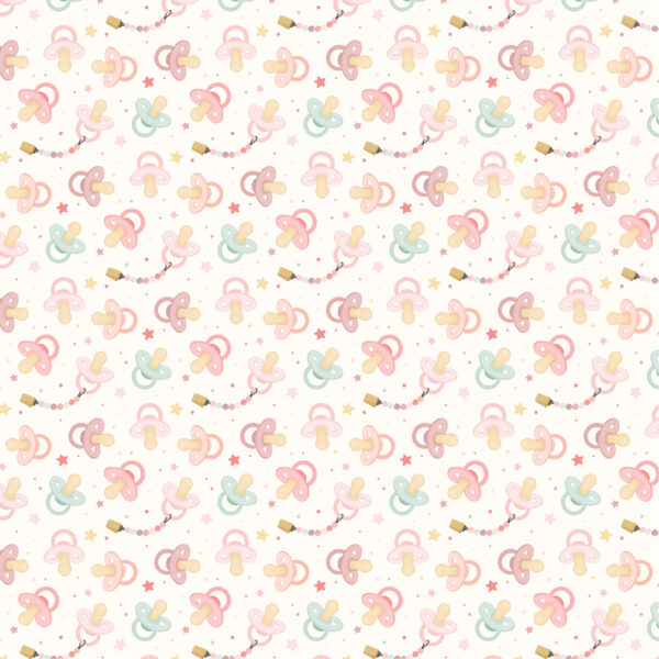 Carta Bella Little Lullbies Baby Girl 12X12 Little One Pacifiers