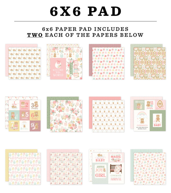 Carta Bella Little Lullabies Baby Girl 6X6 Paper Pad