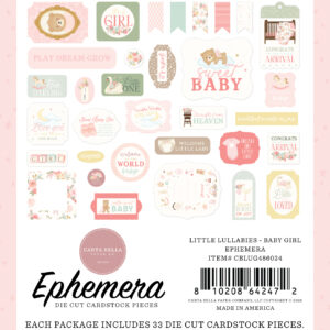 Carta Bella Little Lullabies Baby Girl Ephemera
