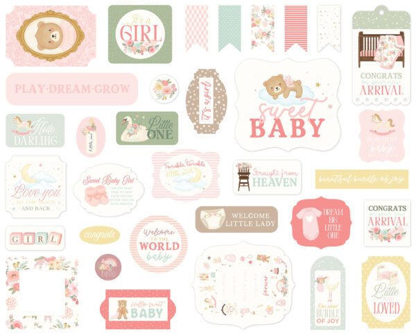Carta Bella Little Lullabies Baby Girl Ephemera