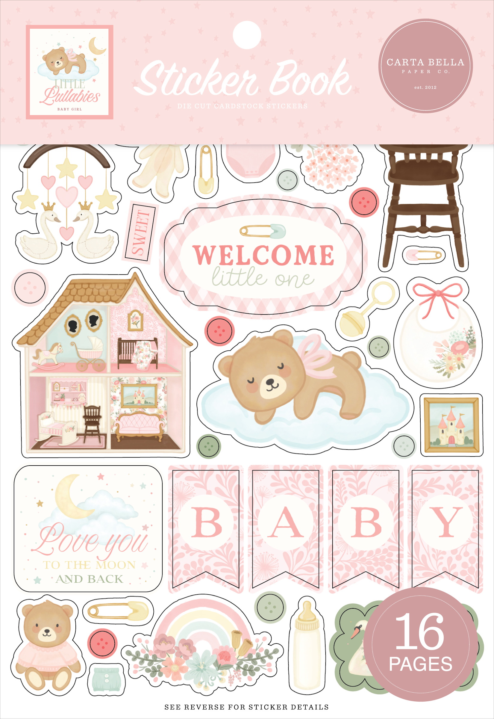 Carta Bella Little Lullabies Baby Girl Sticker Book