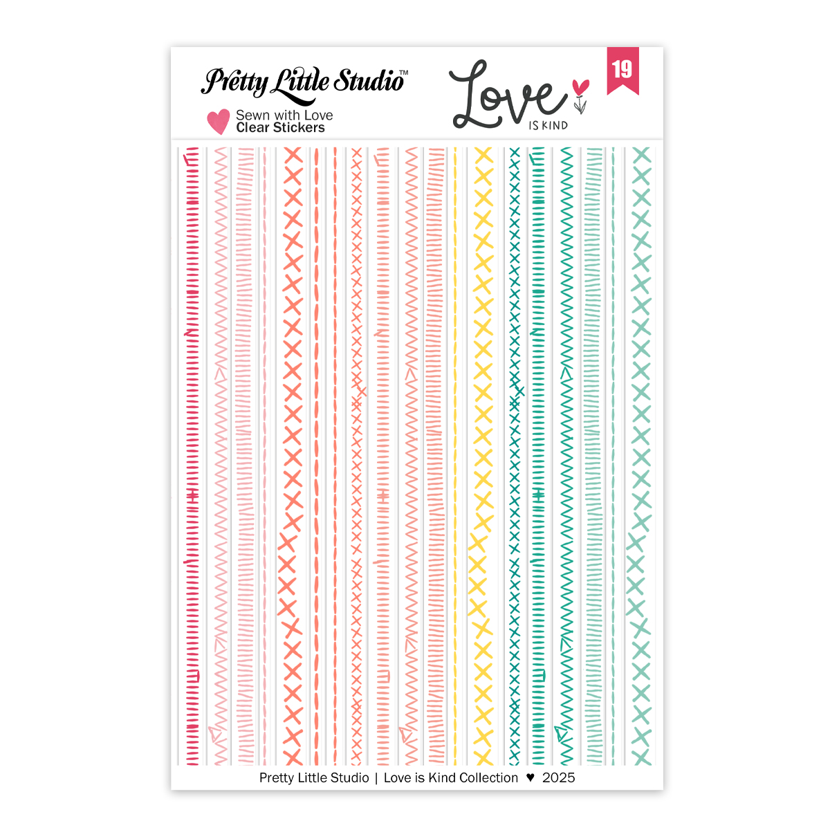 Pretty Little Studio Love Is Kind Stickers Sewn With Love Clear