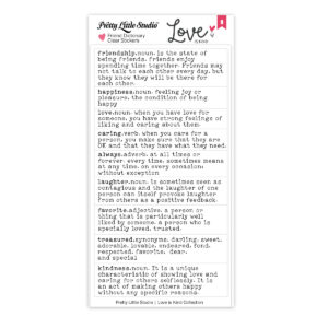 Pretty Little Studio Love Is Kind Stickers Friend Dictionary