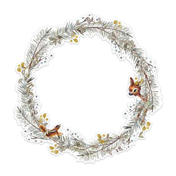 Pretty Little Studio Frosty & Friends Die-cut Woodland Wreath 11″ Pretty Little Studio Frosty & Friends Die-cut Woodland Wreath 11"
