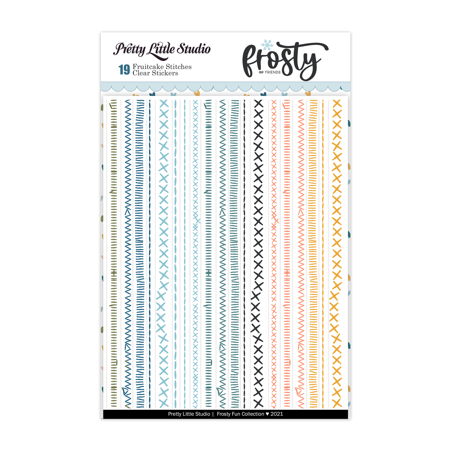 Pretty Little Studio Frosty & Friends Stickers Fruitcake Stitches Clear
