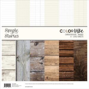 SIMPLE STORIES COLOR VIBE 12X12 CARDSTOCK KIT WOODS