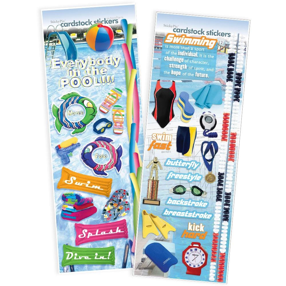 PAPER HOUSE CARDSTOCK STKR SWIMMING