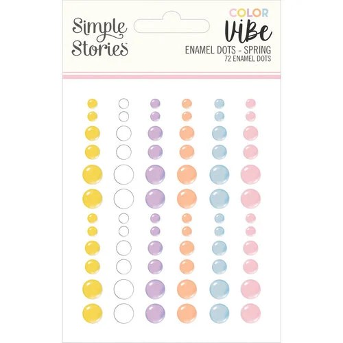 SIMPLE STORIES COLOR VIBE ENAMEL DOTS SPRING