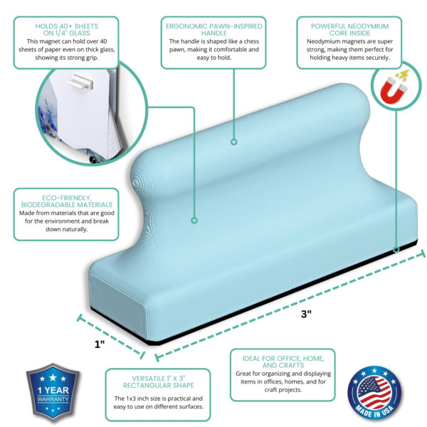 Glass Board Studios Megapawn Magnet Ice Blue