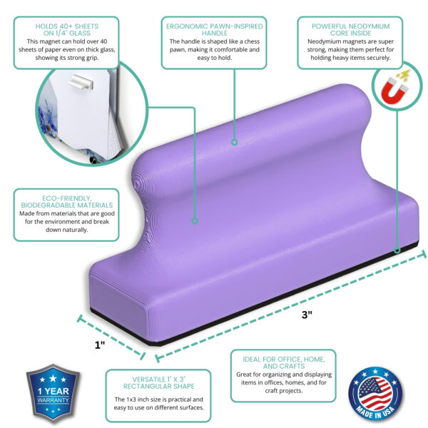Glass Board Studios Megapawn Magnet Periwinkle Purple