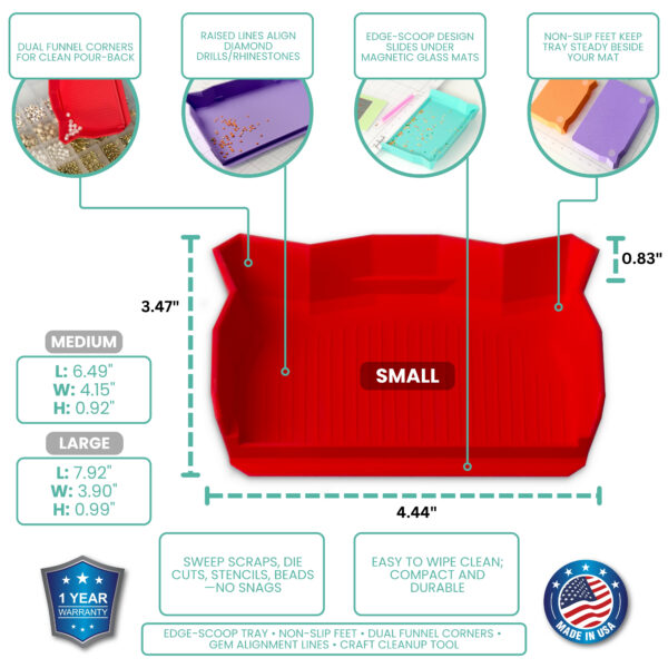 Glass Board Studios Craft Catchers (Set of 3) Cherry Red