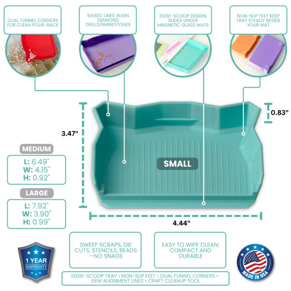 Glass Board Studios Craft Catchers (Set of 3) Seaside Teal