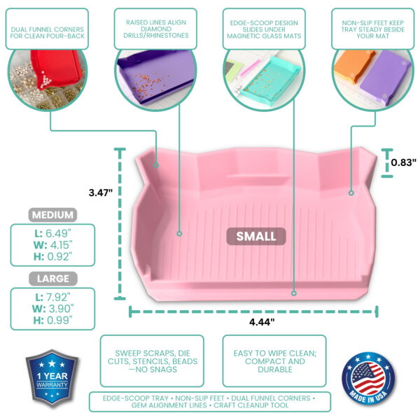 Glass Board Studios Craft Catchers (Set of 3) Blush Pink