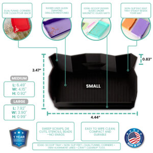 Glass Board Studios Craft Catchers (Set of 3) Jet Black