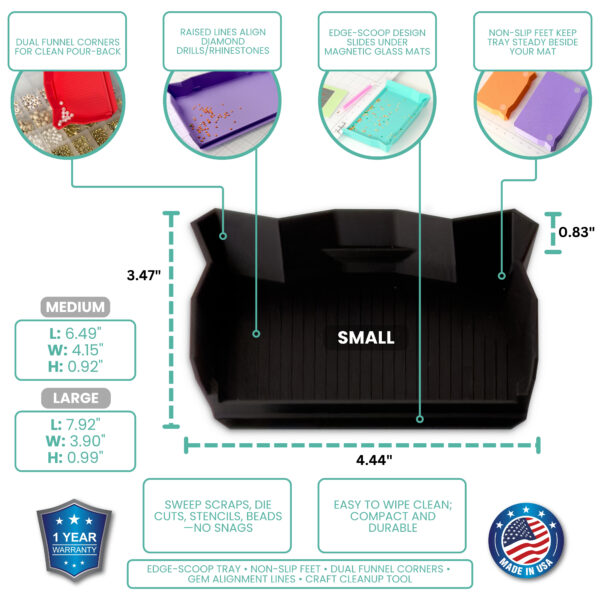 Glass Board Studios Craft Catchers (Set of 3) Jet Black