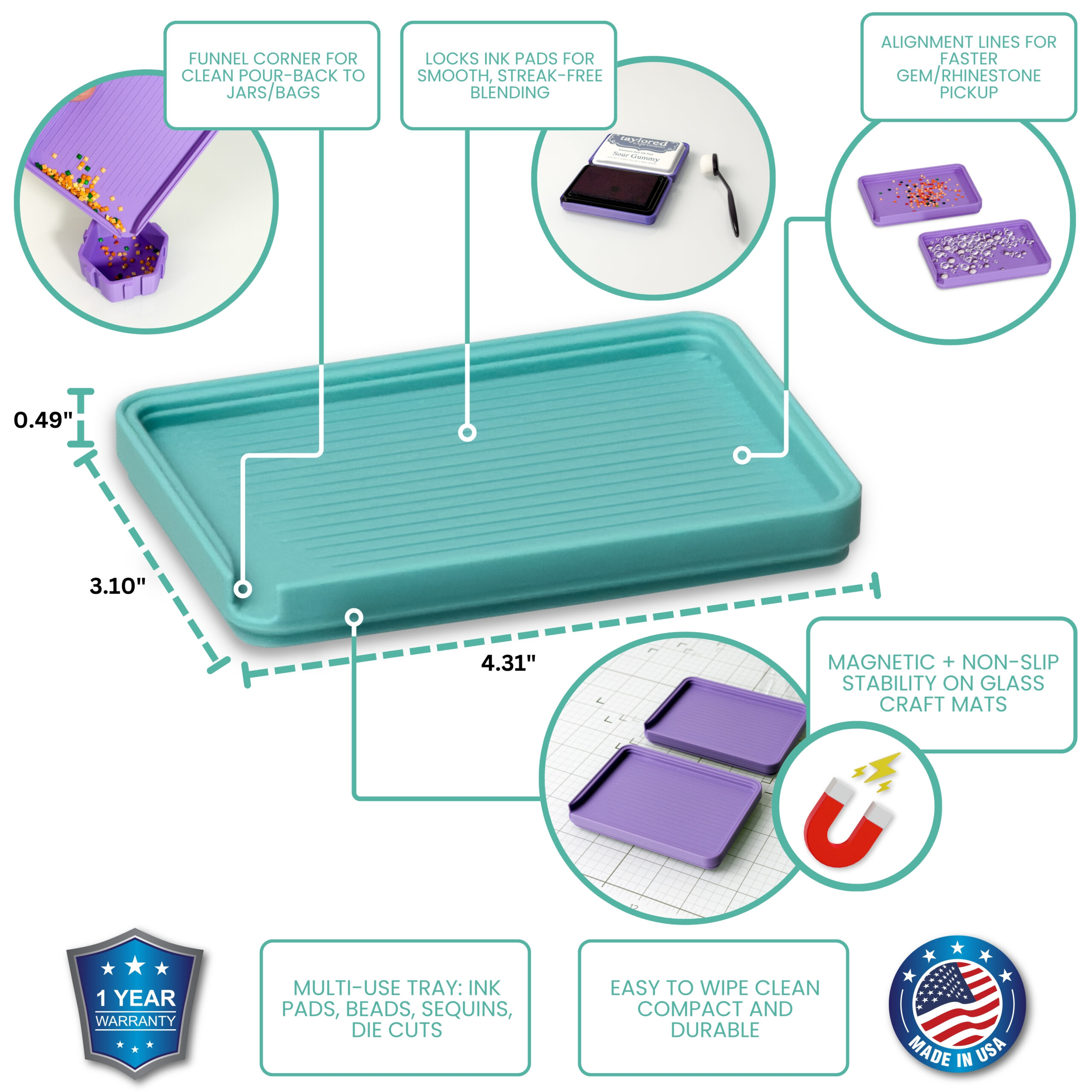 Glass Board Studios Magink Tray (Set of 2) Seaside Teal