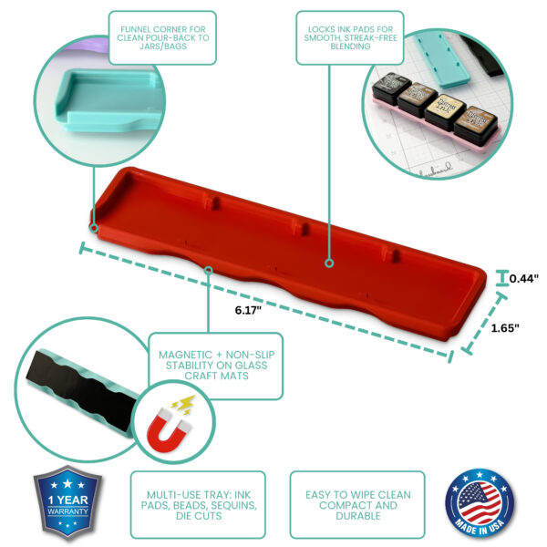 Glass Board Studios Magink Quad Tray (Set of 2) Cherry Red