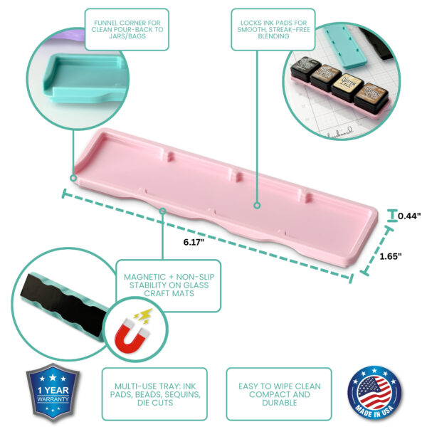 Glass Board Studios Magink Quad Tray (Set of 2) Blush Pink