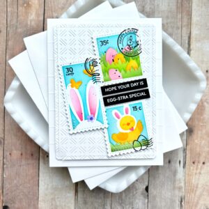 Waffle Flower Postage Collage Egg Hunt Stencil