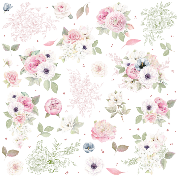 Uq Whispers of Wisdon 12X12 Floral Fragments Paper Uq Whispers of Wisdon 12X12 Floral Fragments Paper