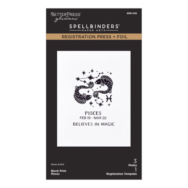 Spellbinders Block Print Pisces Registration Press + Foil Plate
