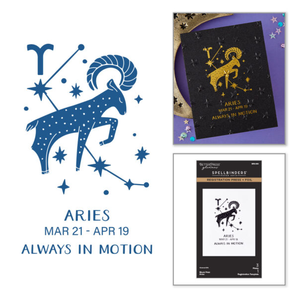 Spellbinders Block Print Aries Registration Press + Foil Plate