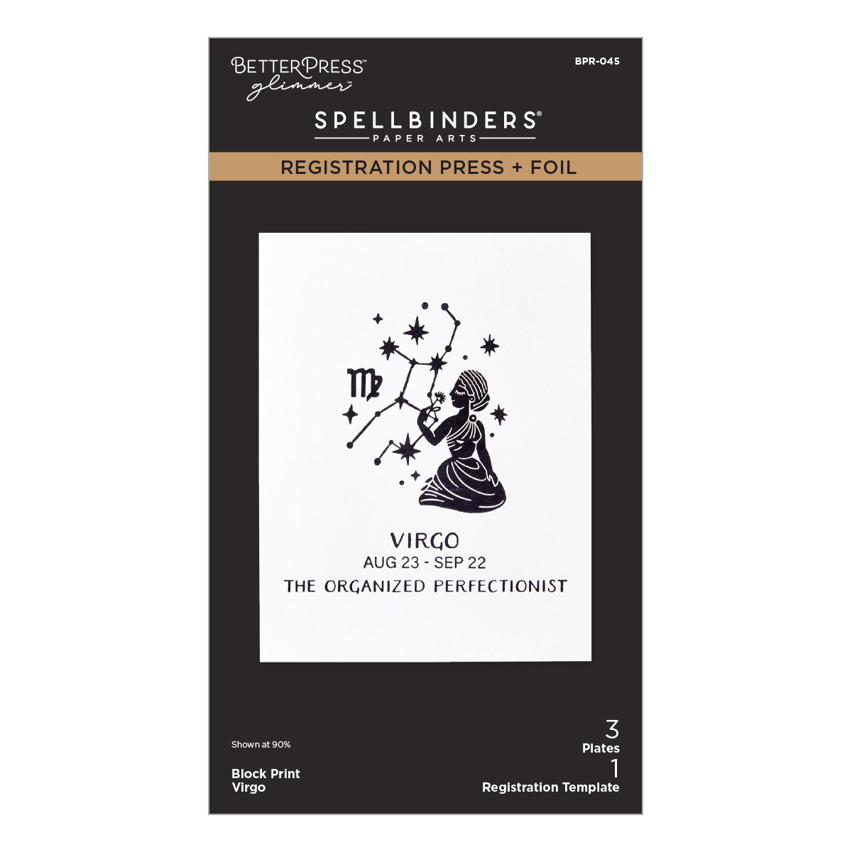 Spellbinders Block Print Virgo Registration Press + Foil Plate