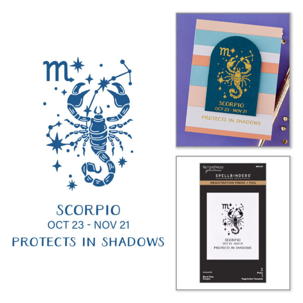 Spellbinders Block Print Scorpio Registration Press + Foil Plate