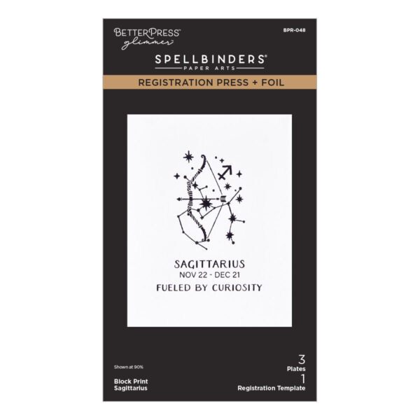 Spellbinders Block Print Sagittarius Registration Press + Foil Plate
