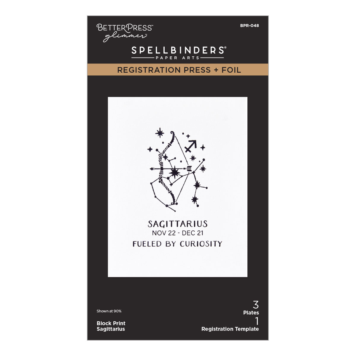 Spellbinders Block Print Sagittarius Registration Press + Foil Plate